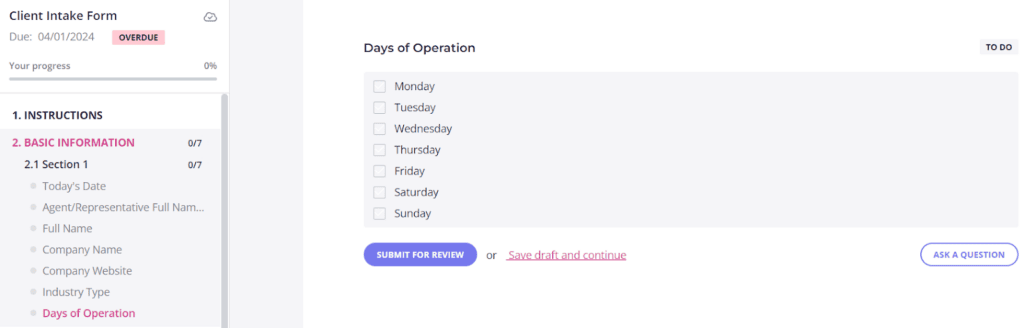 online intake form online intake form