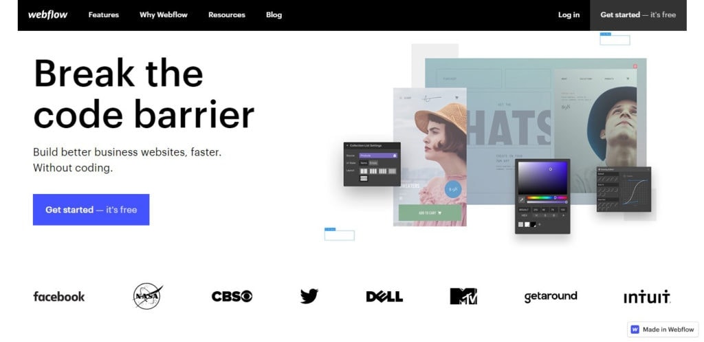 Webflow prototyping tool