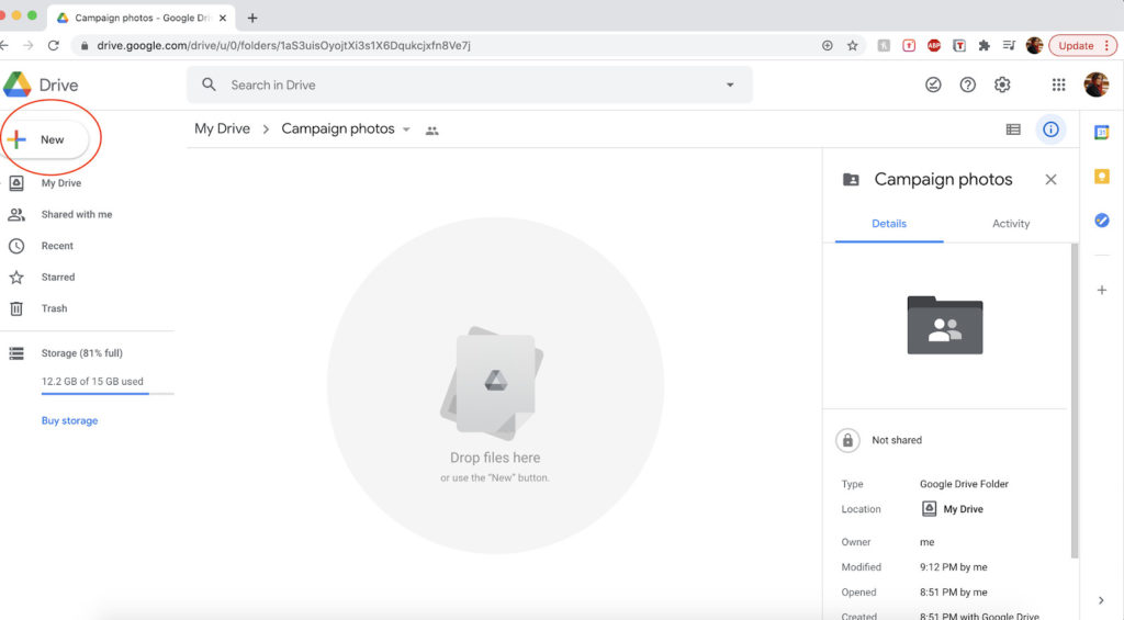 Google Drive shared folder google drive file request
