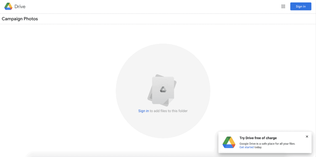 Google Drive access without Google account