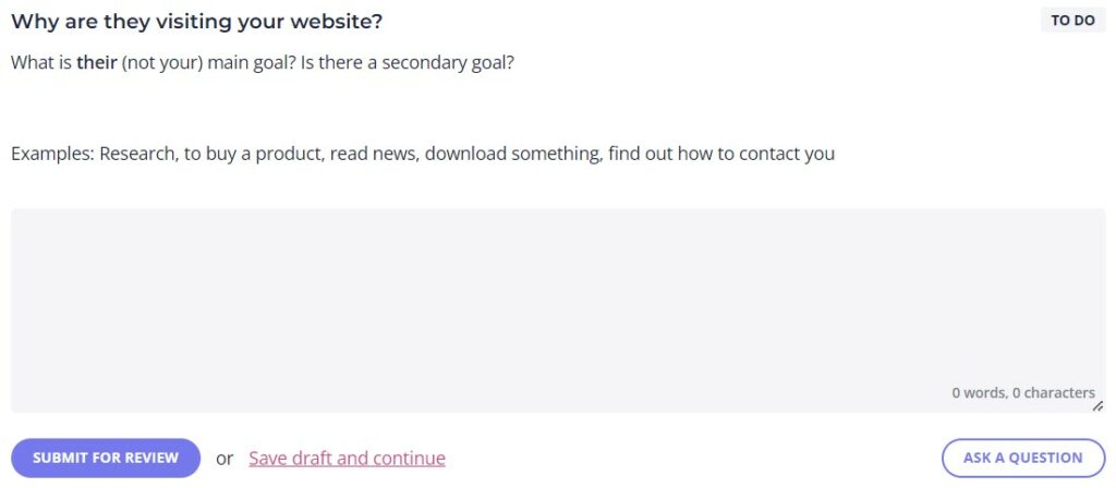 website design questionnaire