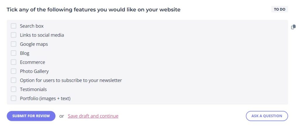website design questionnaire