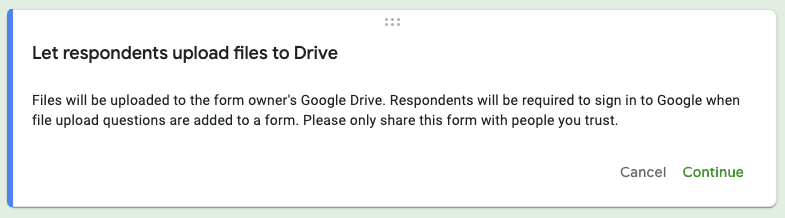 google forms file uploads