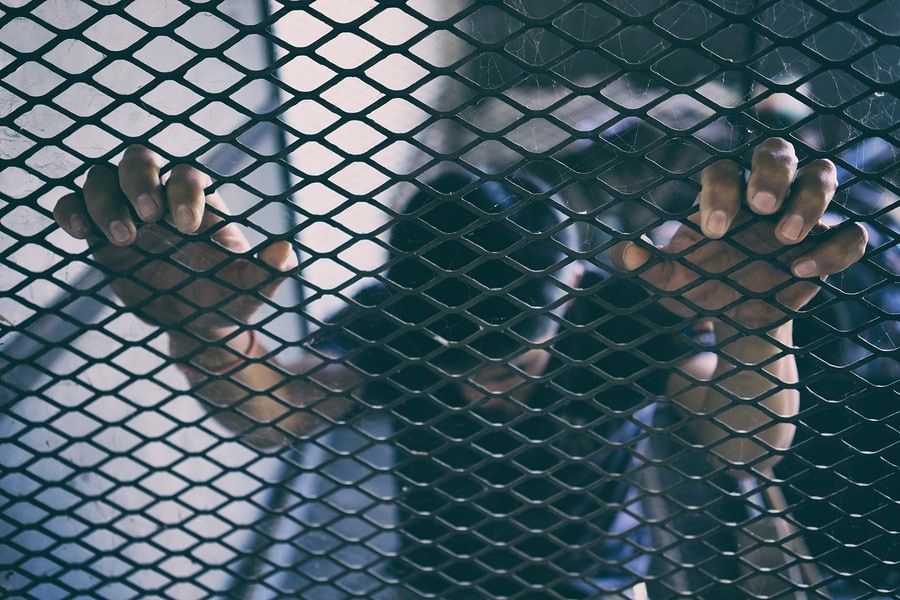 bigstock Hopeless Man In The Cage 167263379