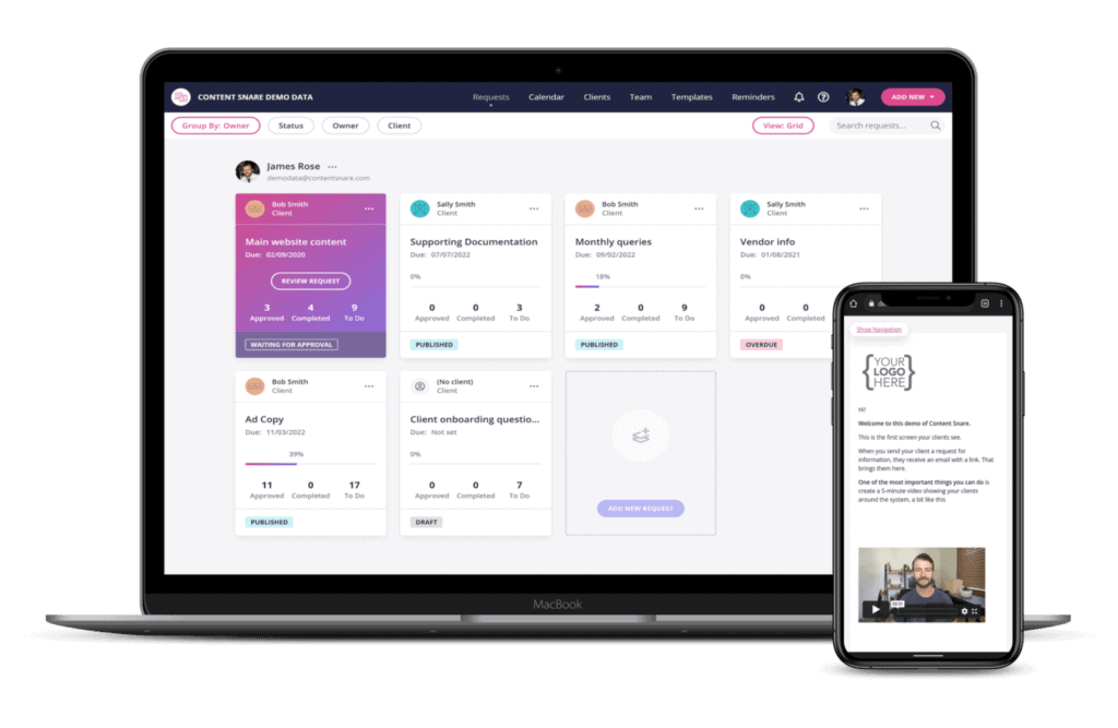 Content Snare dashboard