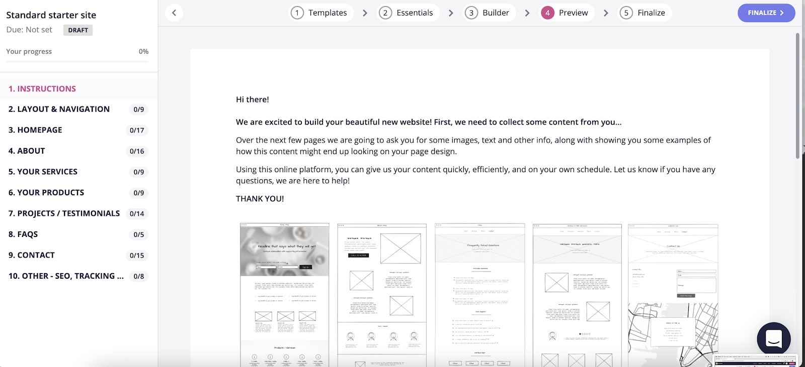 Screenshot of Content Snare preview page Content Snare preview page