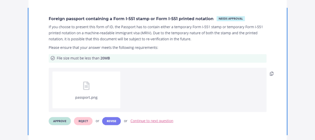 Screen shot of Content Snare's approve or reject file feature get large files from clients