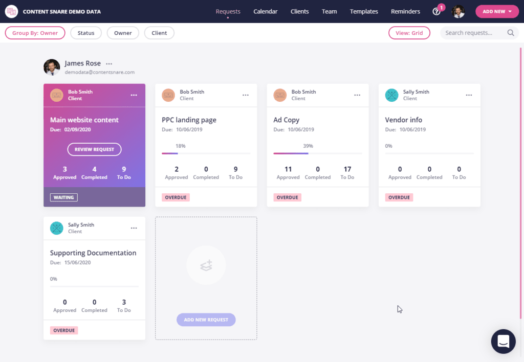 Content Snare request builder