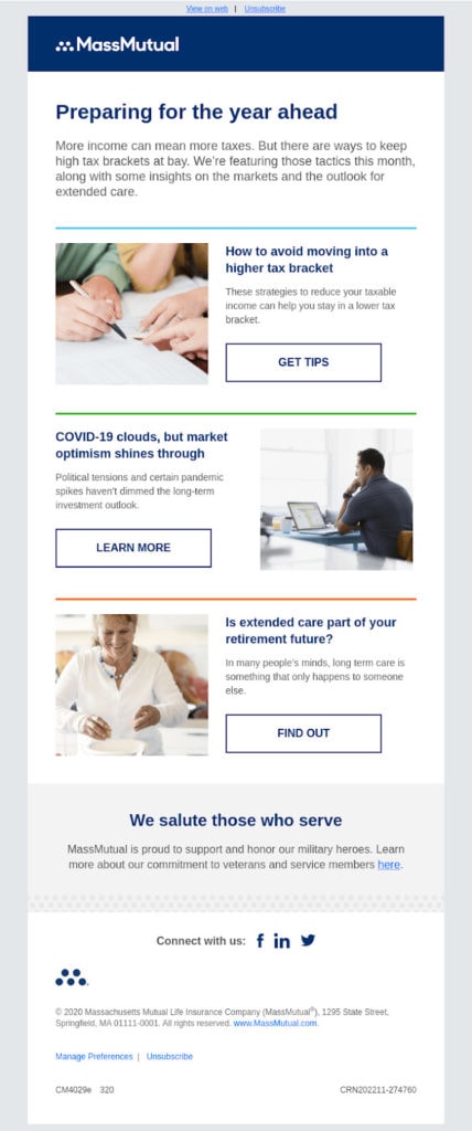 MassMutual newsletter sample internal newsletter