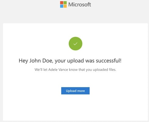 Screenshot of a OneDrive upload notification OneDrive notification successful upload