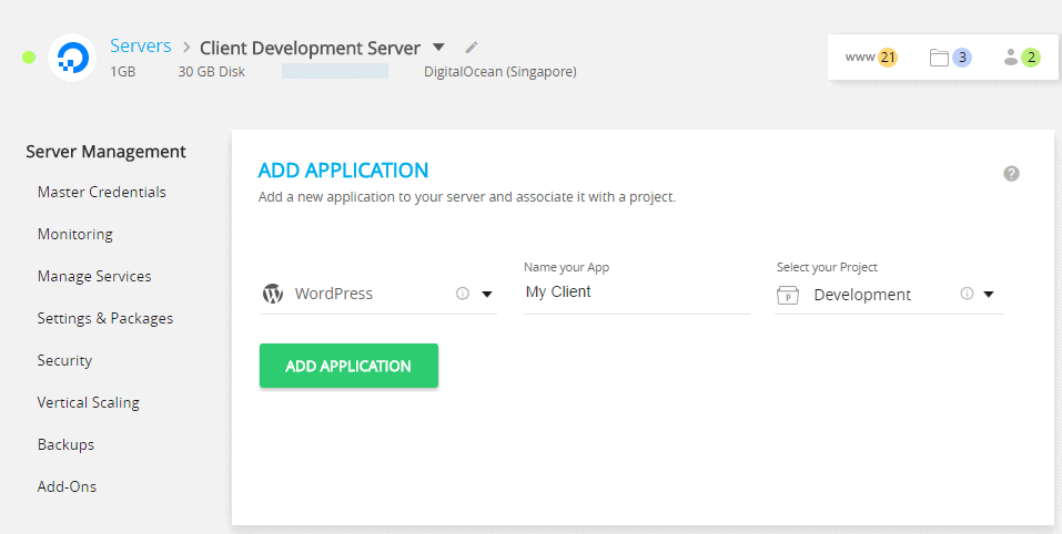 development wordpress install