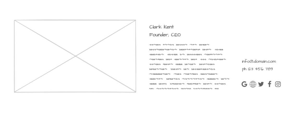 Team page website wireframe Team page website wireframe