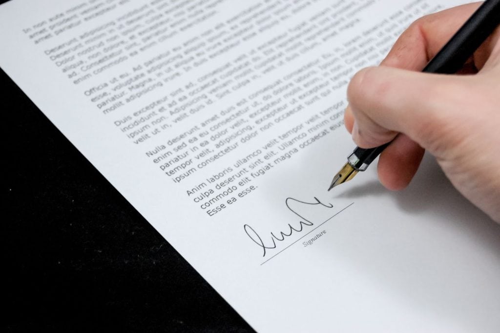 signing of contract