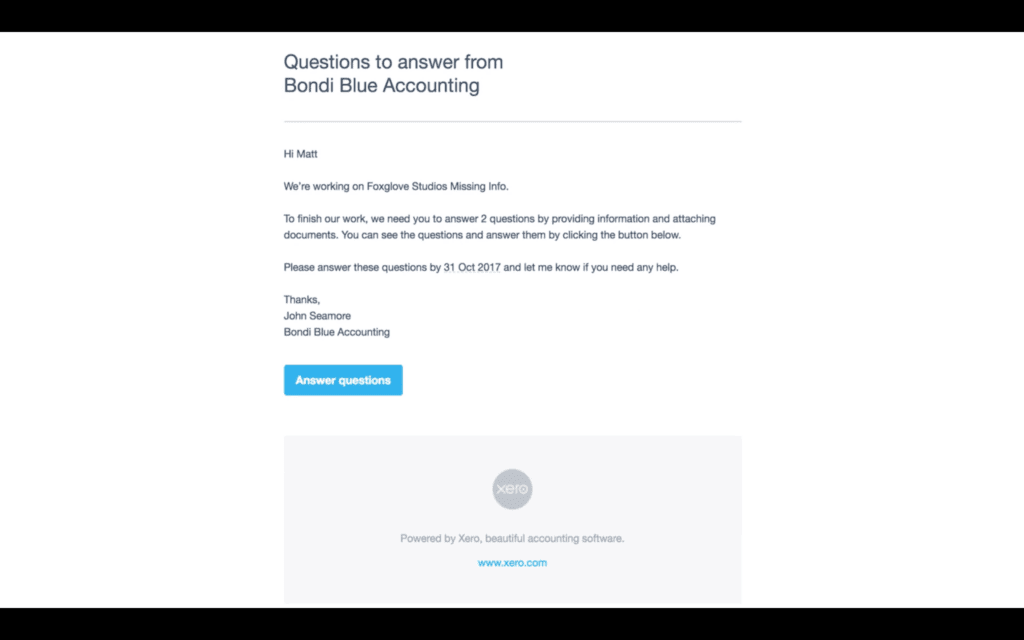 Xero Ask email invite