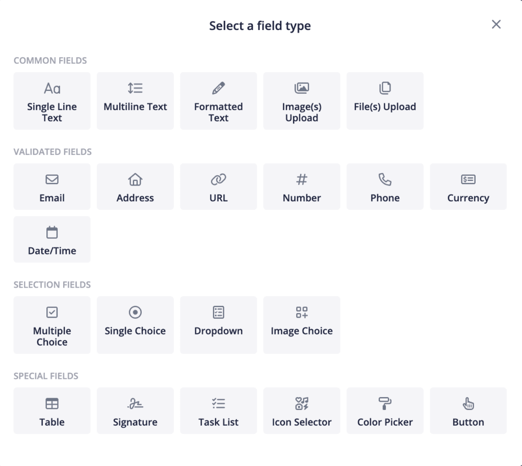 Content Snare question formats