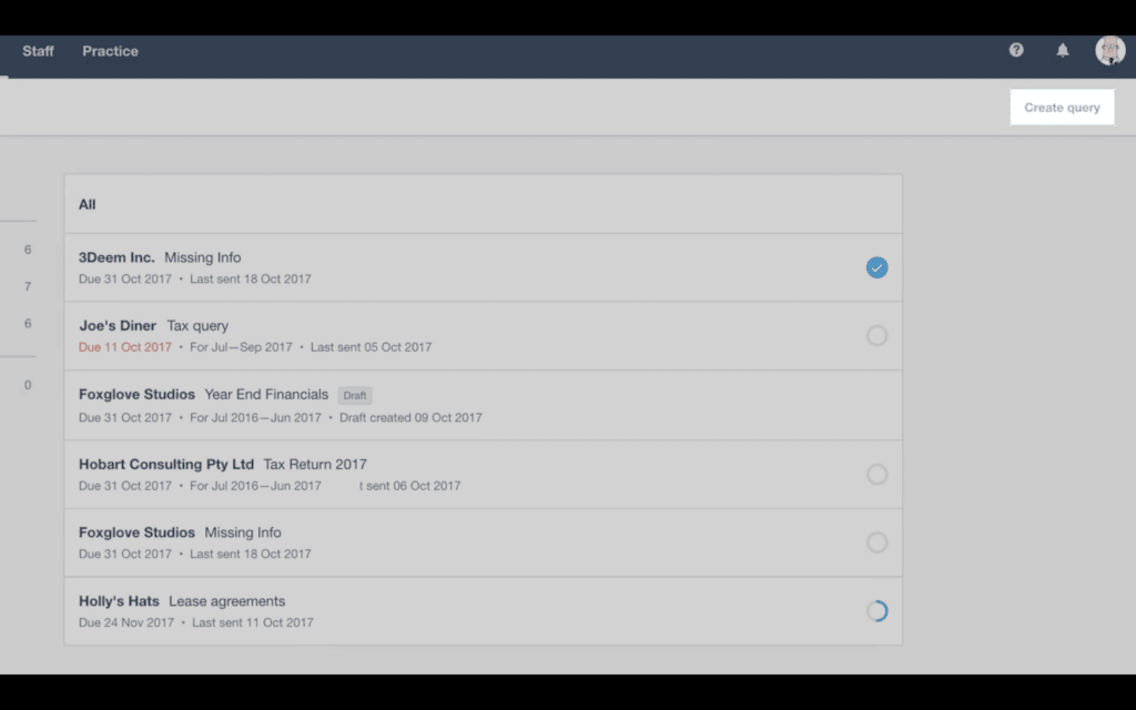 Xero Ask create query
