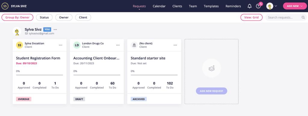 Content Snare dashboard