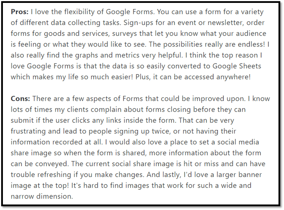 Google Forms Google's free form builder user reviews