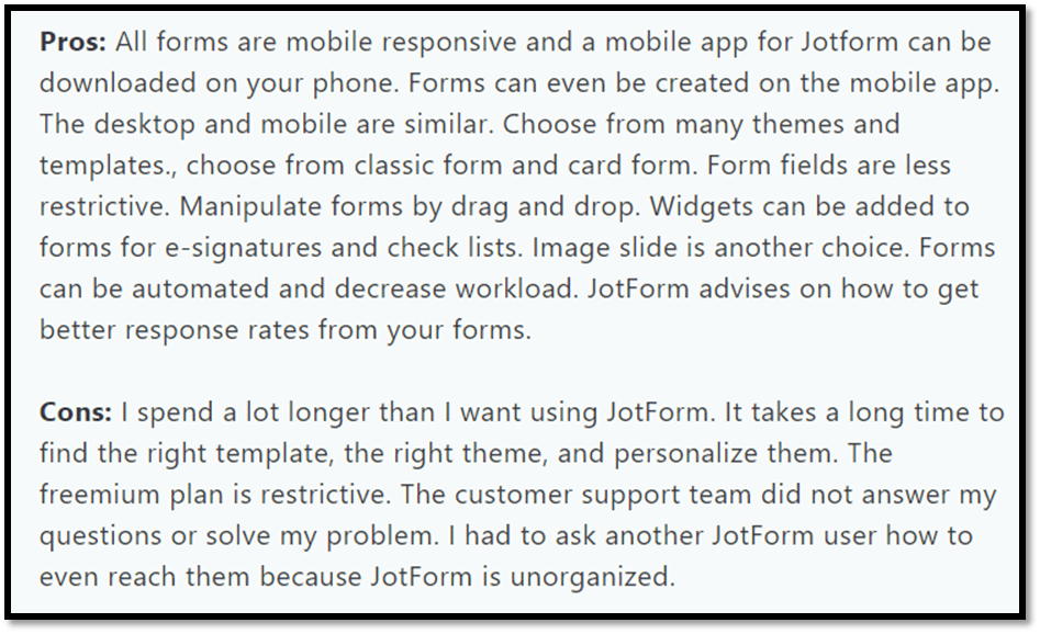 Jotform Jotform user reviews