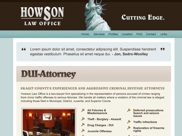 Outdated law firm website