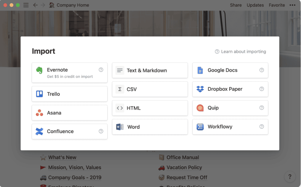Notion integrations
