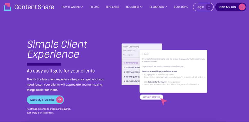 Content Snare client experience