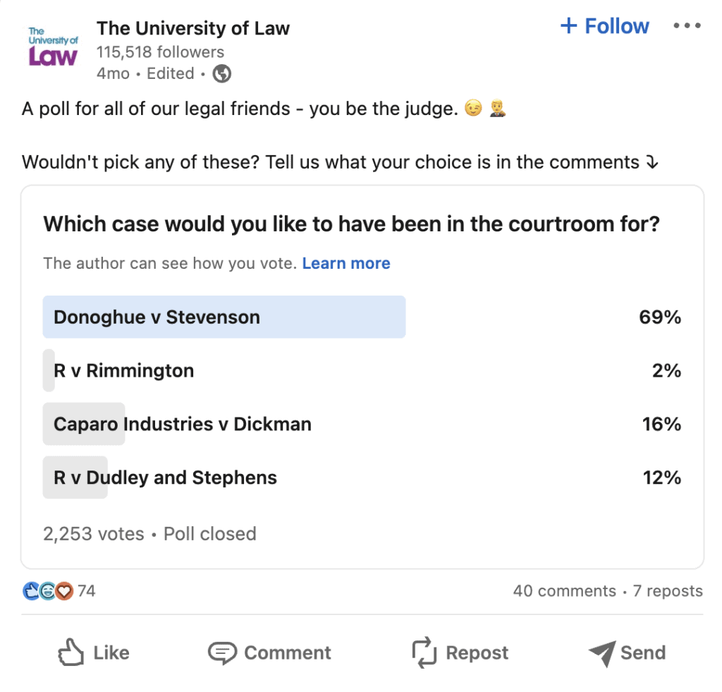 LinkedIn poll example