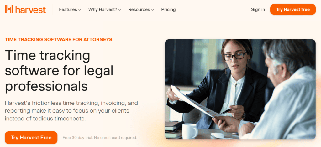 Harvest Harvest legal timekeeping software