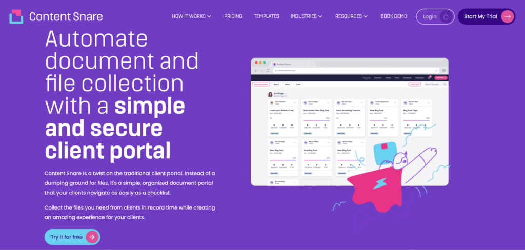 Content Snare client portal