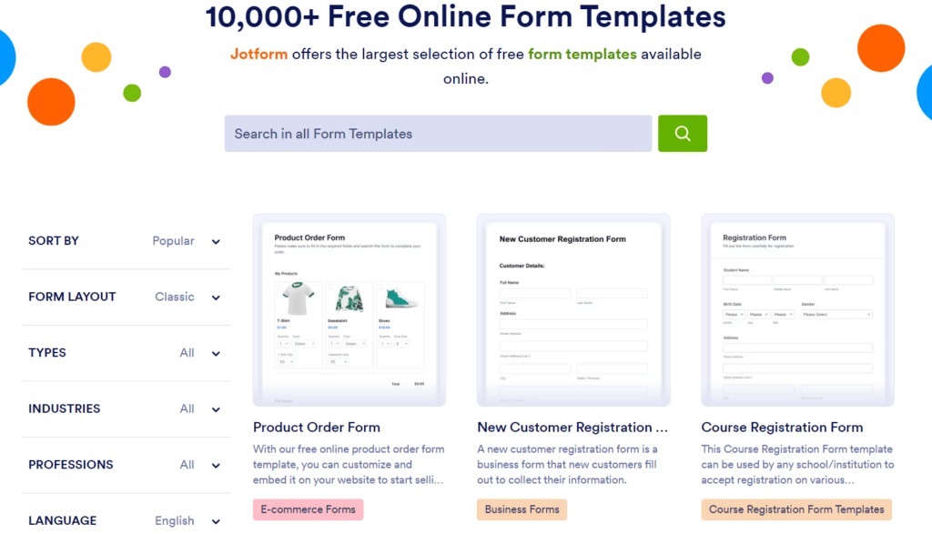 Jotform templates