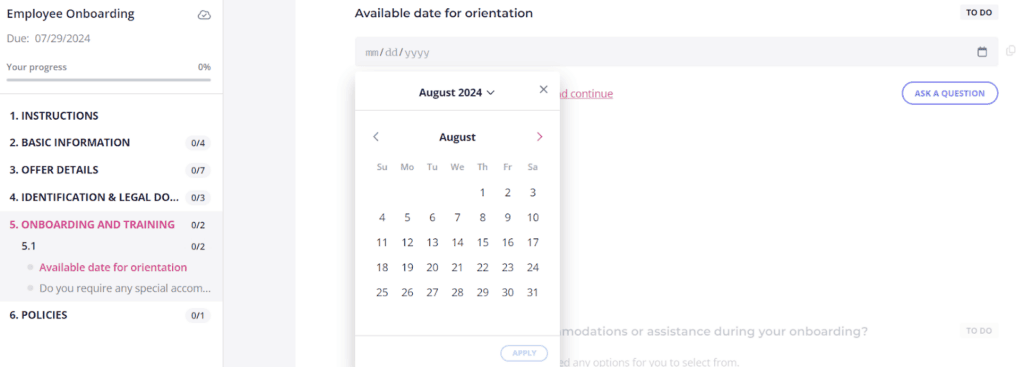 employee onboarding documents