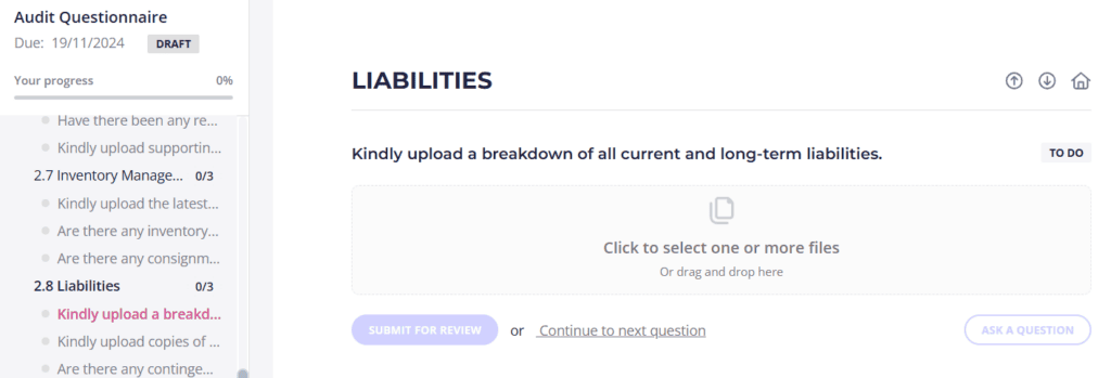 audit questionnaire template
