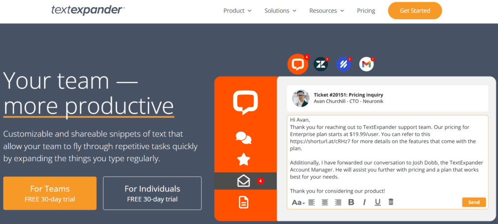 project management TextExpander for writing project management