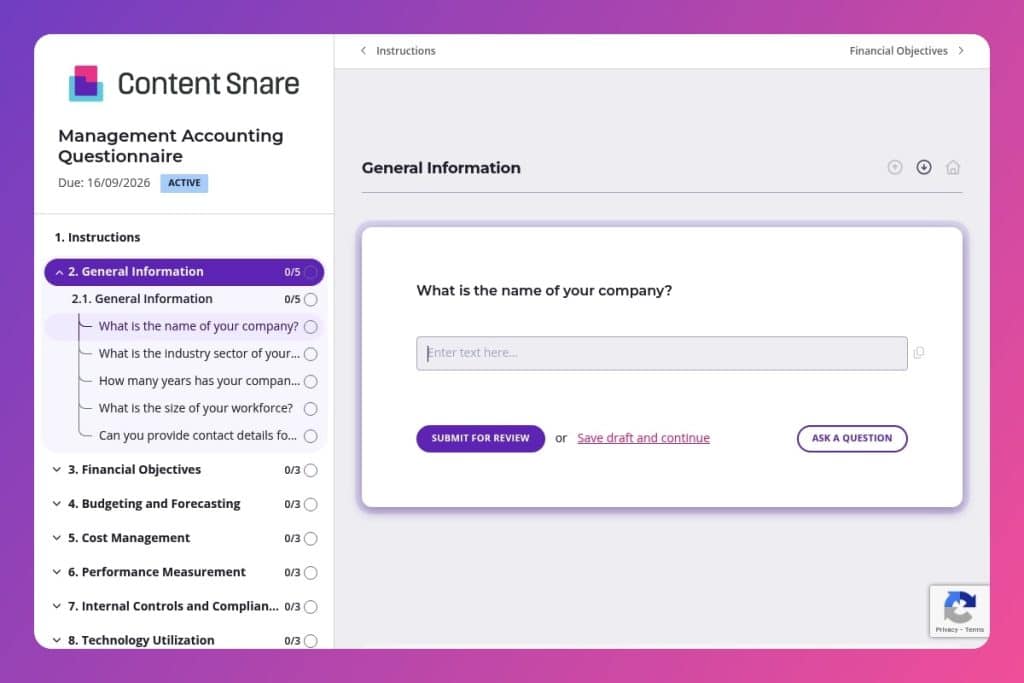 management accounting questionnaire