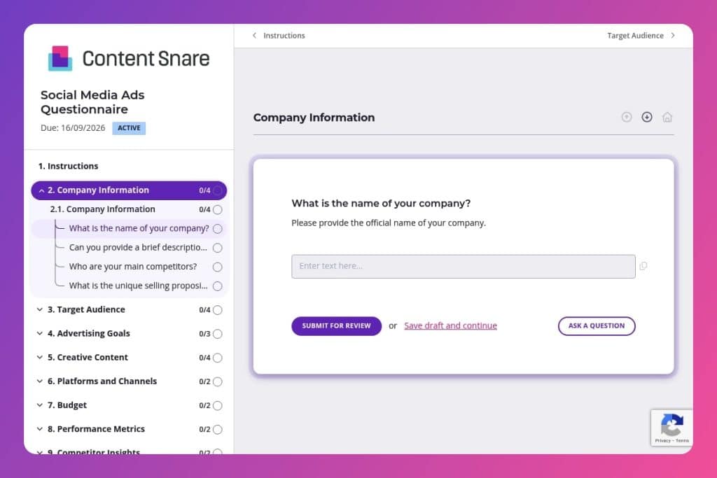 social media ads questionnaire